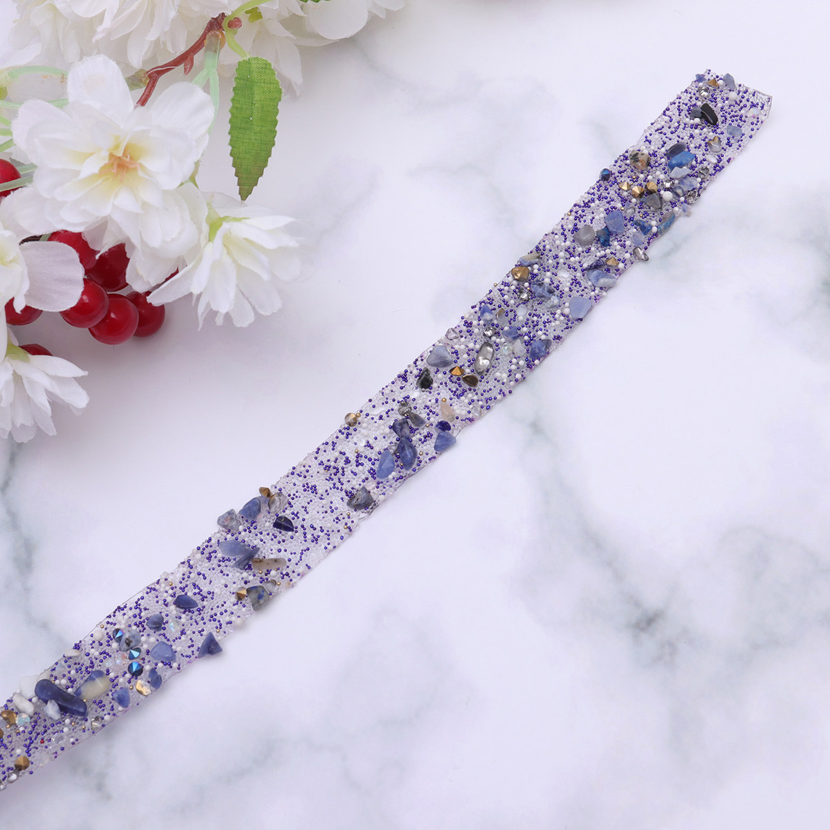 Sew On Rhinestone - Aplique de Strass Roxo Colorido Termocolante