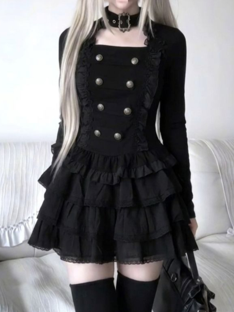 Conjunto Gótico Harajuku Lolit - Elastic Lace Trim avaliação e preço